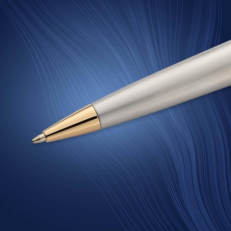 Waterman قلم حبر جاف ووتيرمان إكسبيرت من الفولاذ المقاوم للصدأ مع حواف ذهبية 9092 - Image 4